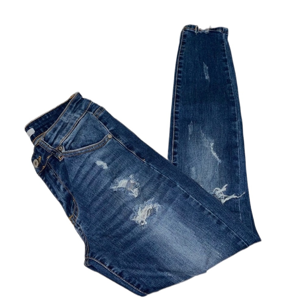 KanCan Mid-Rise Super Skinny Jeans Distressed Size 25